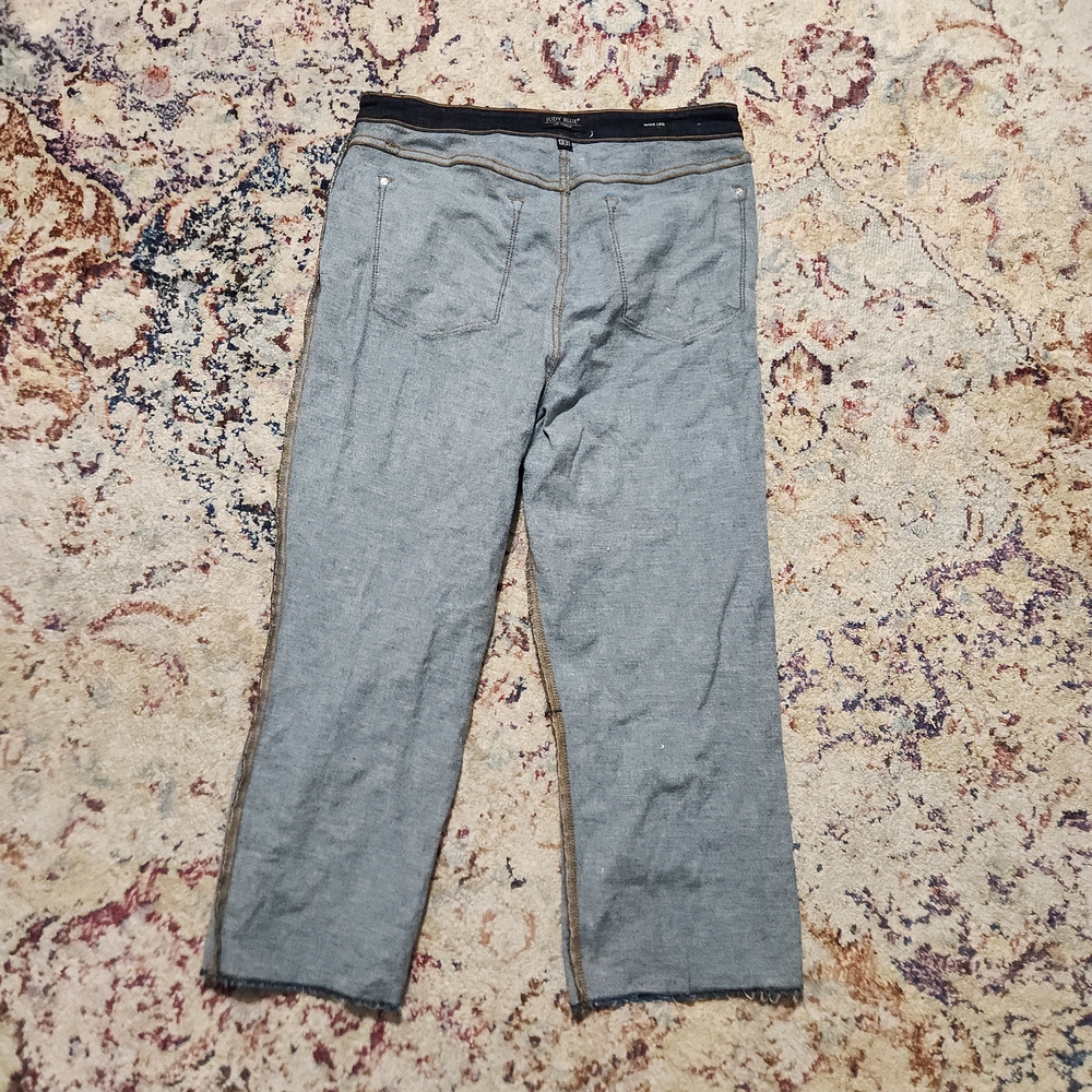 Sold - Judy Blue Dark Wash Raw Hem High Rise Wide Leg Jeans Size 13 / 31 - Picture 4 of 13